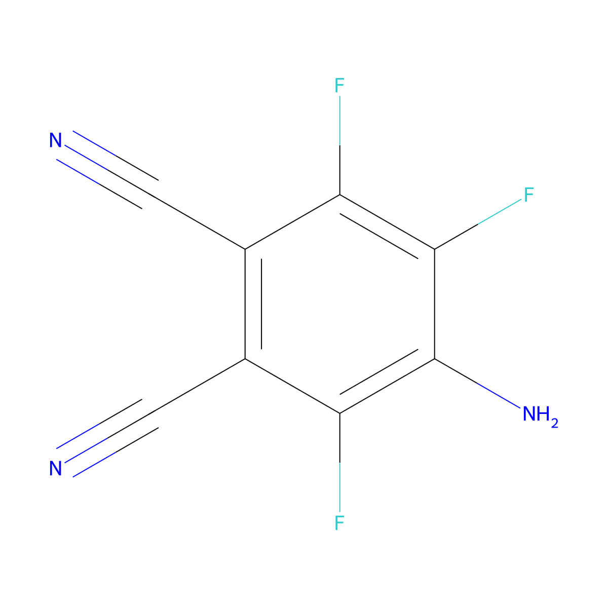 4-Amino-3,5,6-trifluorobenzene-1,2-dicarbonitrile molecular structure, CAS 25693-94-1