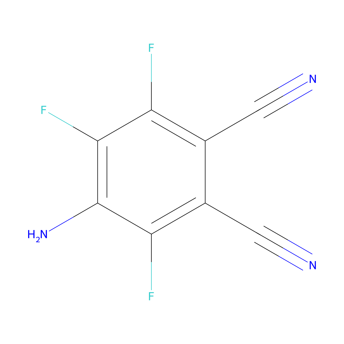 4-Amino-3,5,6-trifluorobenzene-1,2-dicarbonitrile molecular structure, CAS 25693-94-1