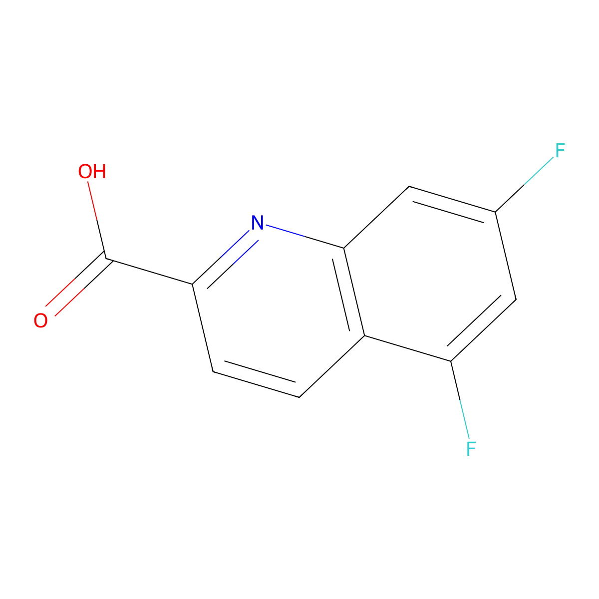5,7-Difluoroquinoline-2-carboxylic acid molecular structure, CAS 256930-51-5