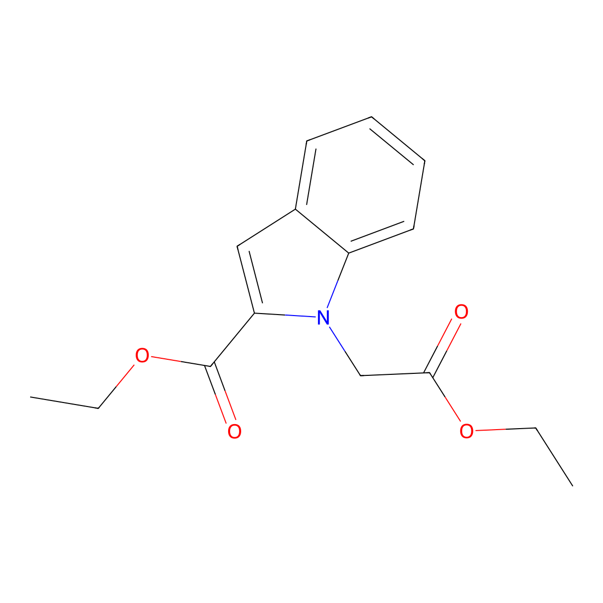 Ethyl 1-(2-ethoxy-2-oxoethyl)-1H-indole-2-carboxylate molecular structure, CAS 256931-80-3