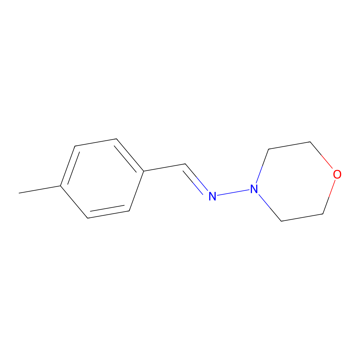 (E)-N-(4-methylbenzylidene)morpholin-4-amine molecular structure, CAS 256934-07-3
