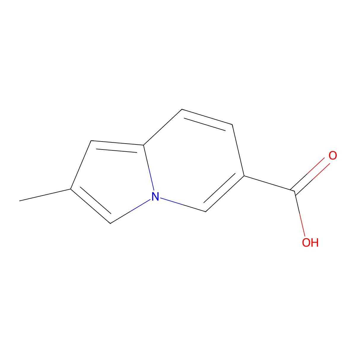 2-Methylindolizine-6-carboxylic acid molecular structure, CAS 256935-78-1