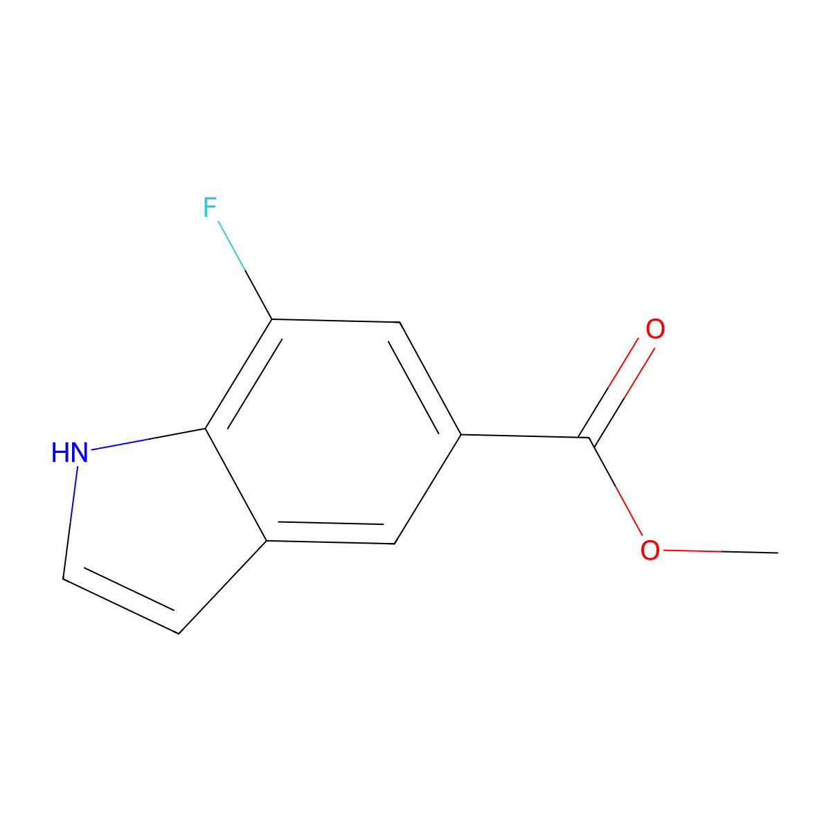 Methyl 7-fluoro-1H-indole-5-carboxylate molecular structure, CAS 256935-98-5
