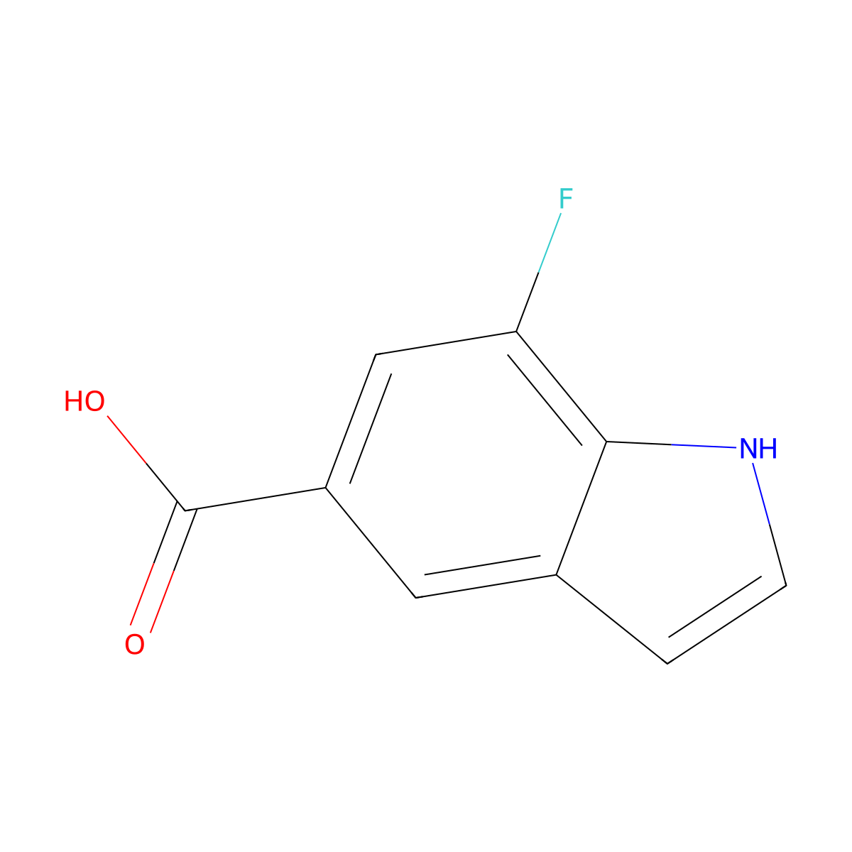 7-Fluoro-1H-indole-5-carboxylic acid molecular structure, CAS 256935-99-6