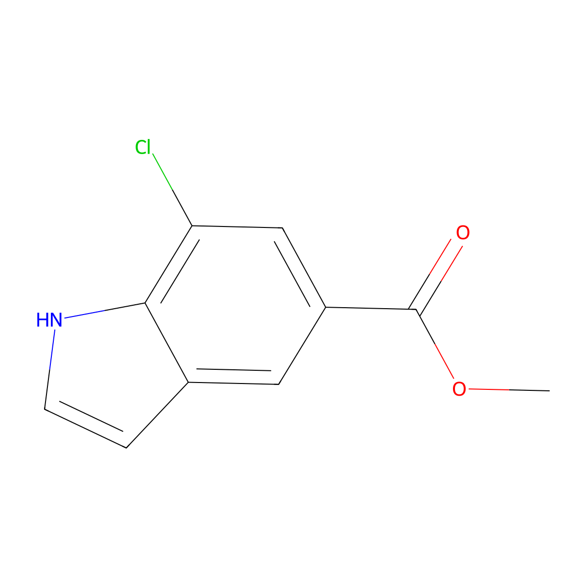 methyl 7-chloro-1H-indole-5-carboxylate molecular structure, CAS 256936-02-4