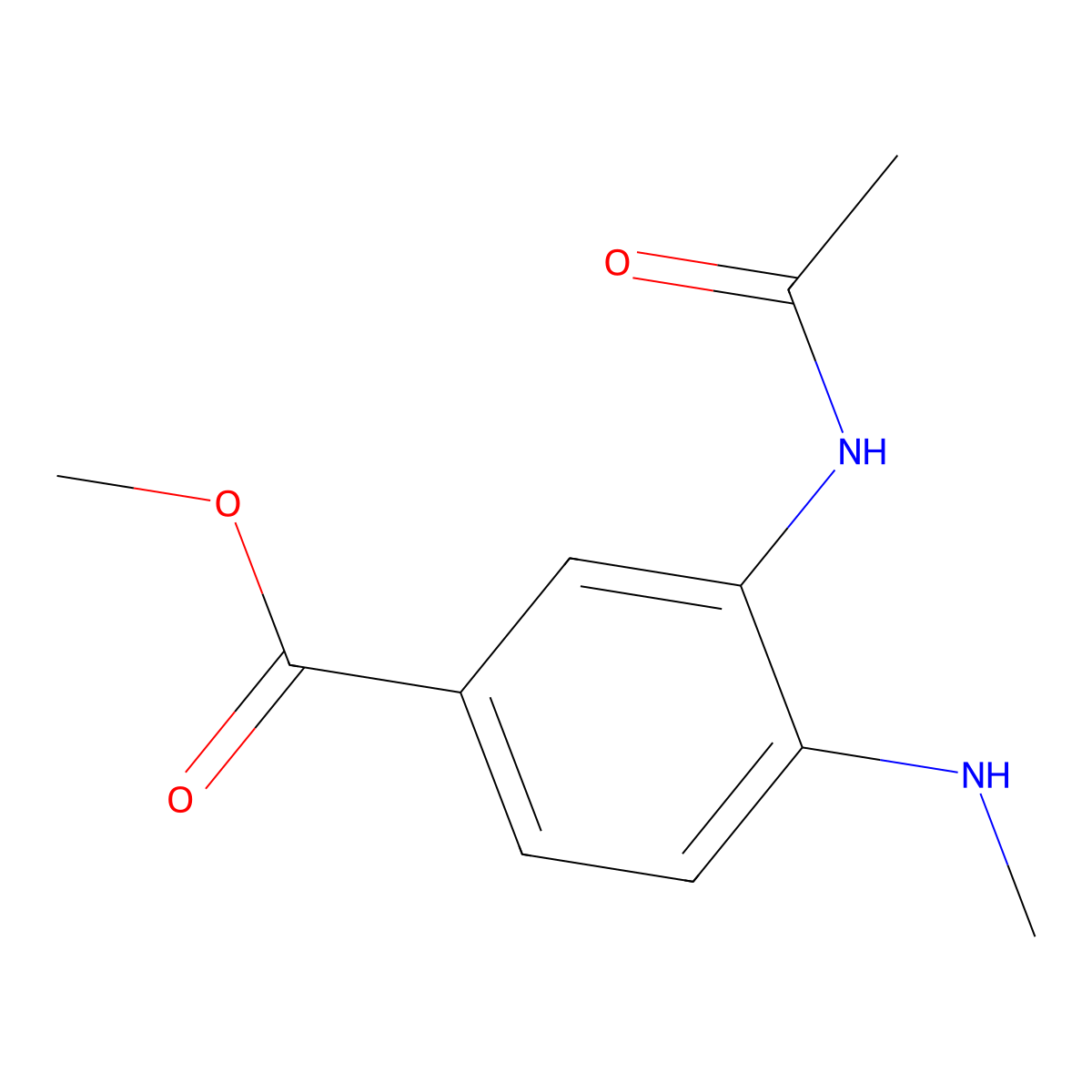 Methyl 3-acetamido-4-(methylamino)benzoate molecular structure, CAS 256936-10-4