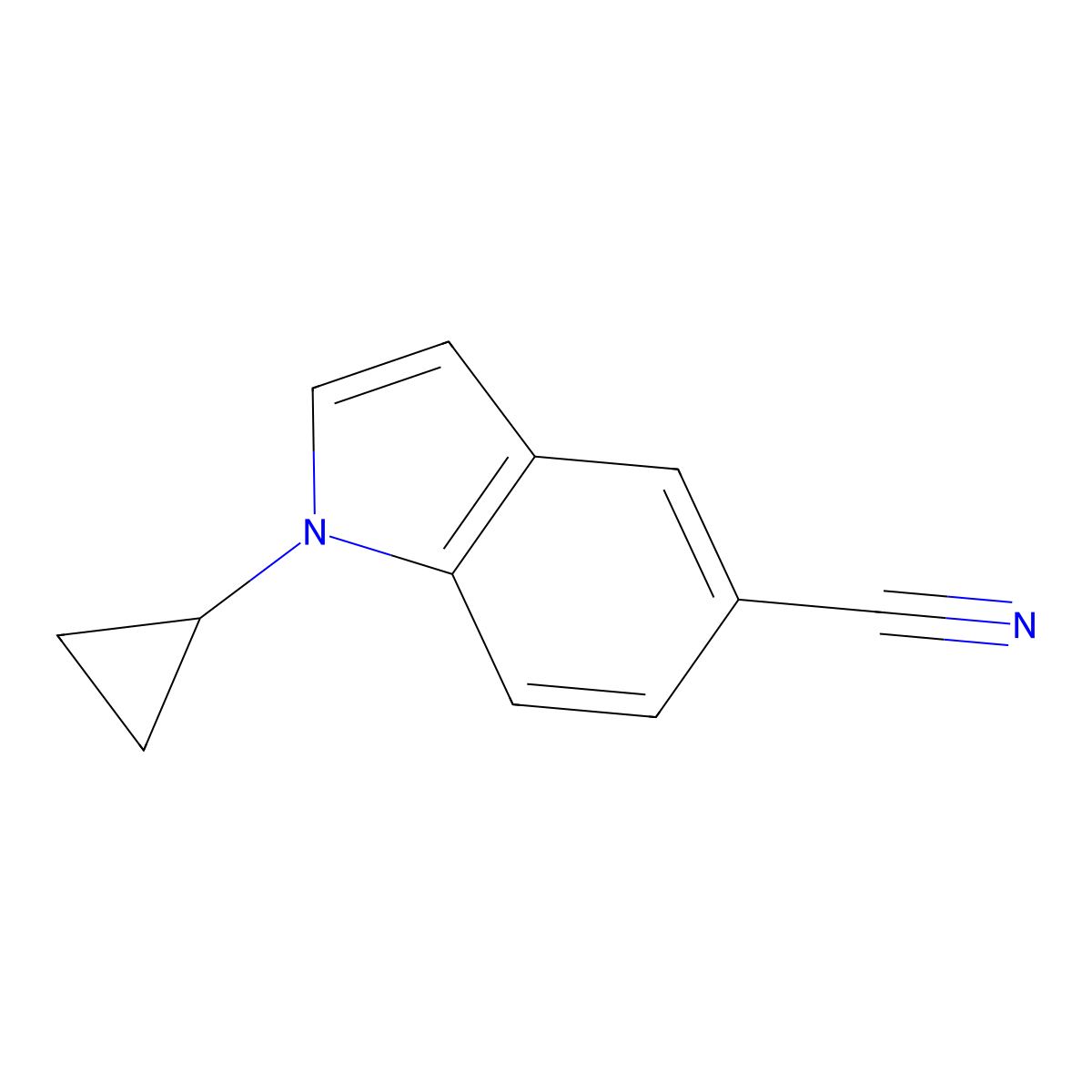 1-Cyclopropyl-1H-indole-5-carbonitrile molecular structure, CAS 256936-19-3
