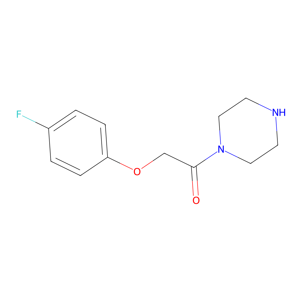 2-(4-Fluorophenoxy)-1-(piperazin-1-yl)ethan-1-one molecular structure, CAS 256943-72-3