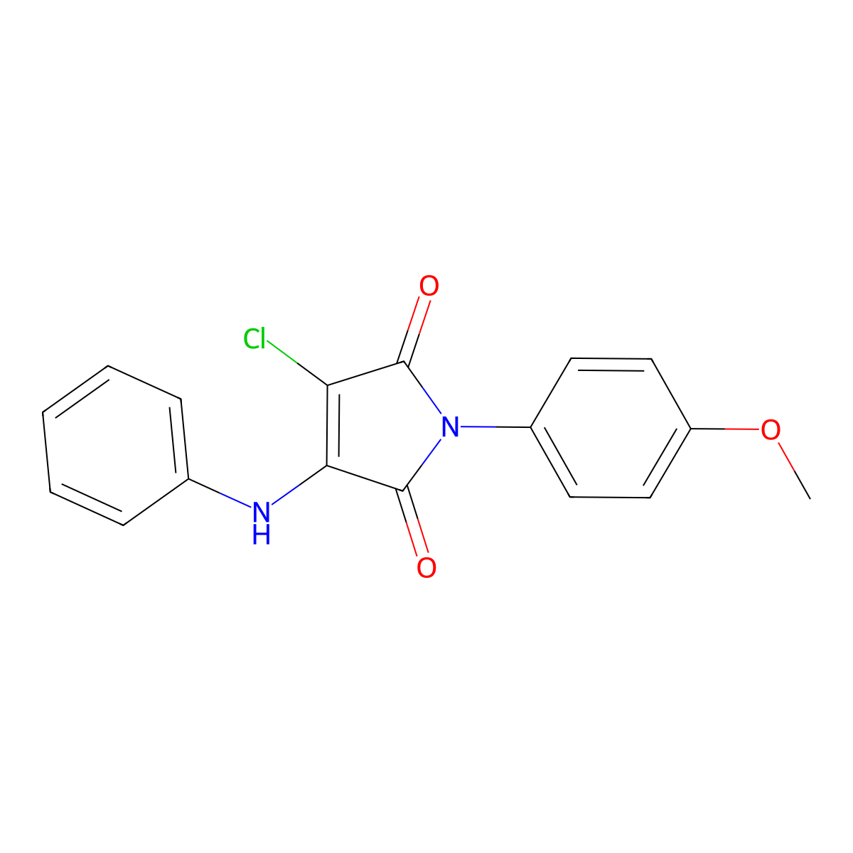 3-Anilino-4-chloro-1-(4-methoxyphenyl)pyrrole-2,5-dione molecular structure, CAS 256945-43-4