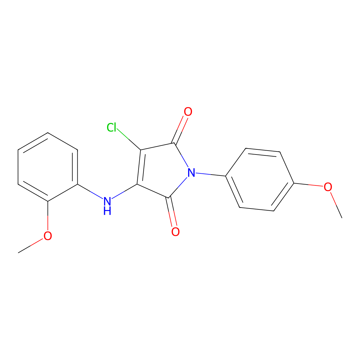 3-chloro-4-(2-methoxyanilino)-1-(4-methoxyphenyl)-1H-pyrrole-2,5-dione molecular structure, CAS 256945-44-5