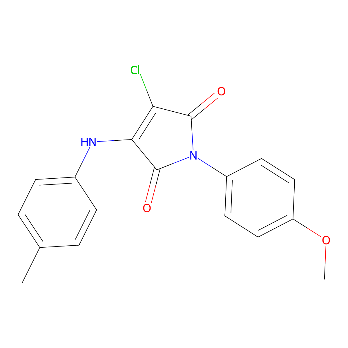 3-Chloro-1-(4-methoxyphenyl)-4-(4-methylanilino)pyrrole-2,5-dione molecular structure, CAS 256945-49-0