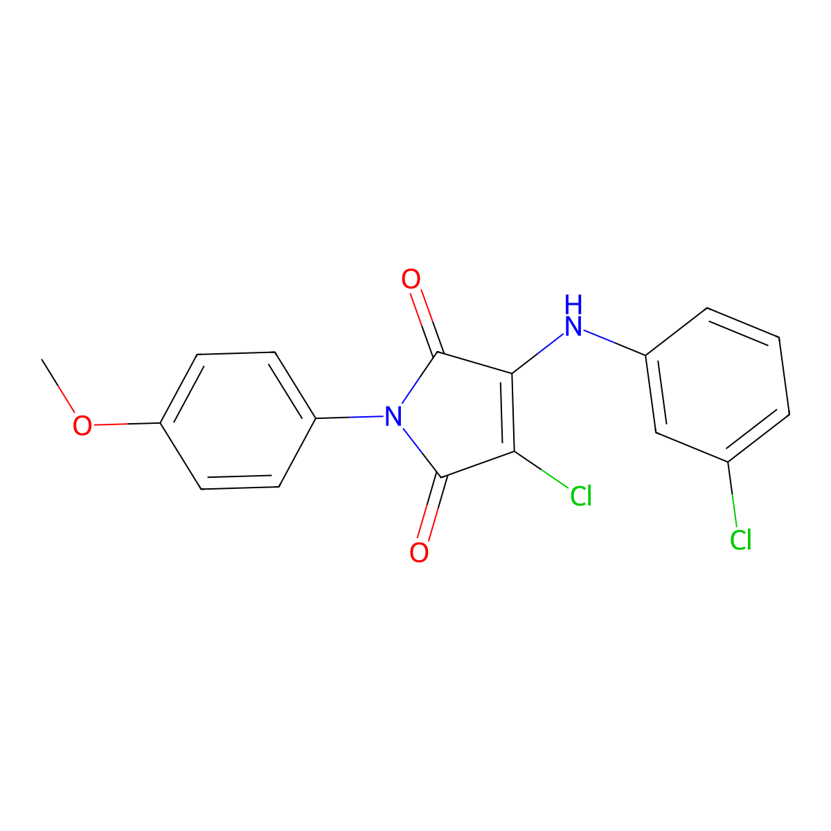 3-Chloro-4-(3-chloroanilino)-1-(4-methoxyphenyl)pyrrole-2,5-dione molecular structure, CAS 256945-51-4
