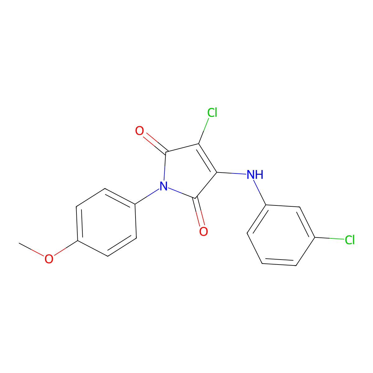 3-Chloro-4-(3-chloroanilino)-1-(4-methoxyphenyl)pyrrole-2,5-dione molecular structure, CAS 256945-51-4