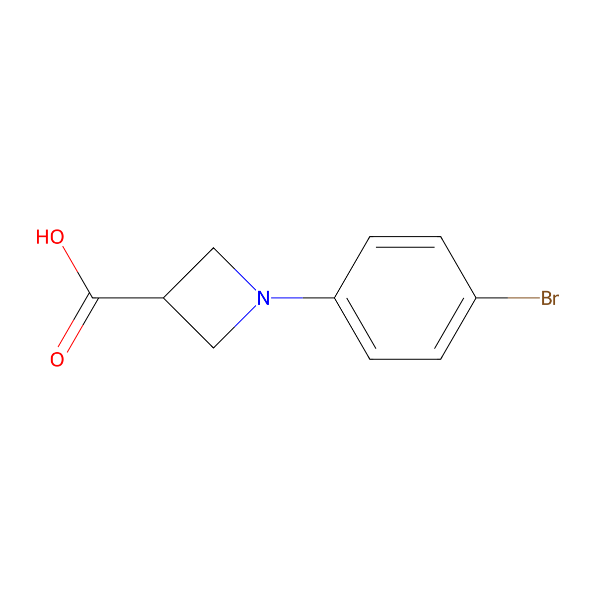 1-(4-Bromophenyl)azetidine-3-carboxylic acid molecular structure, CAS 2569482-74-0