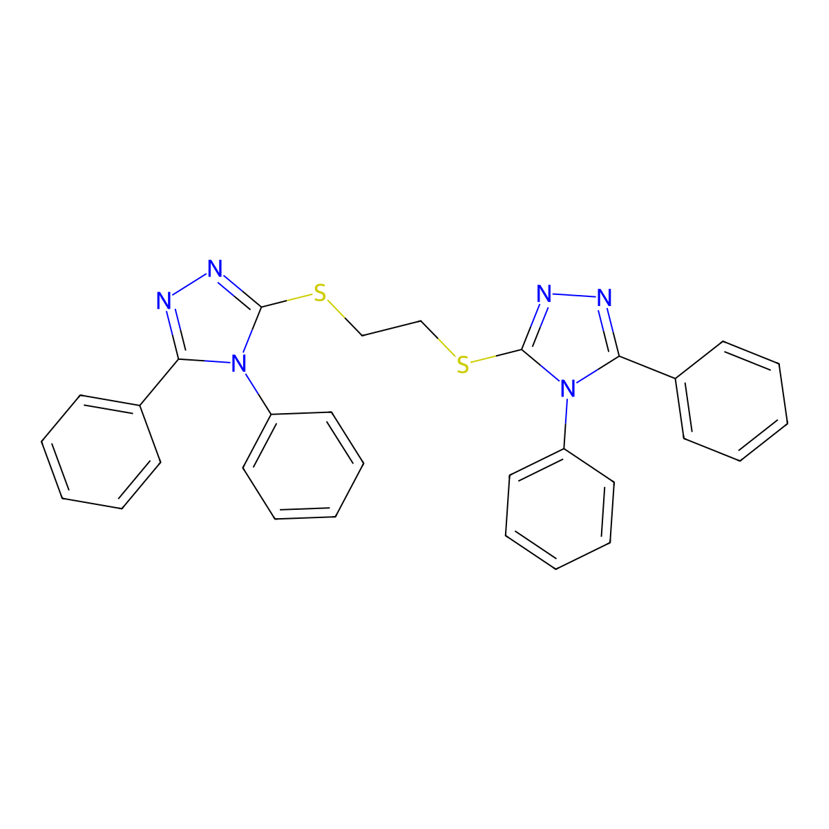 3-[2-[(4,5-Diphenyl-1,2,4-triazol-3-yl)sulfanyl]ethylsulfanyl]-4,5-diphenyl-1,2,4-triazole molecular structure, CAS 256949-37-8