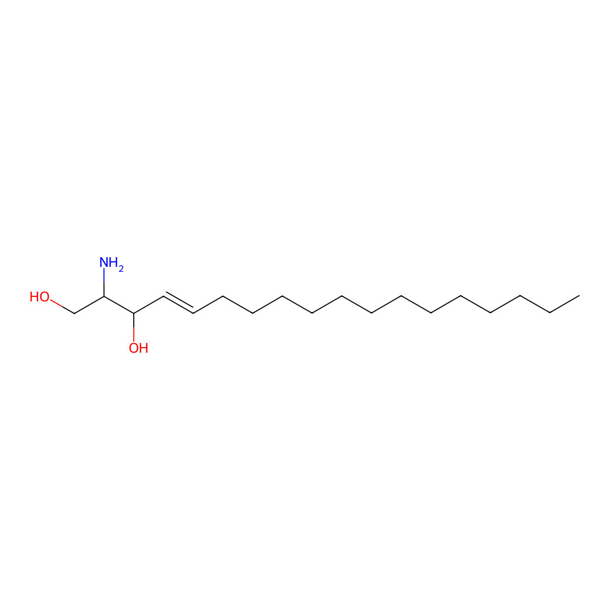 Threo-sphingosine, (-)- molecular structure, CAS 25695-95-8