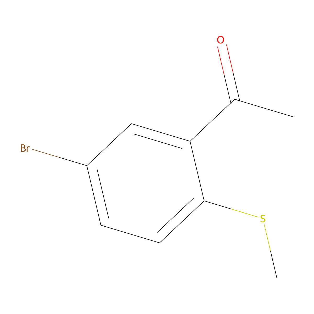 1-(5-Bromo-2-(methylsulfanyl)phenyl)ethan-1-one molecular structure, CAS 256950-31-9