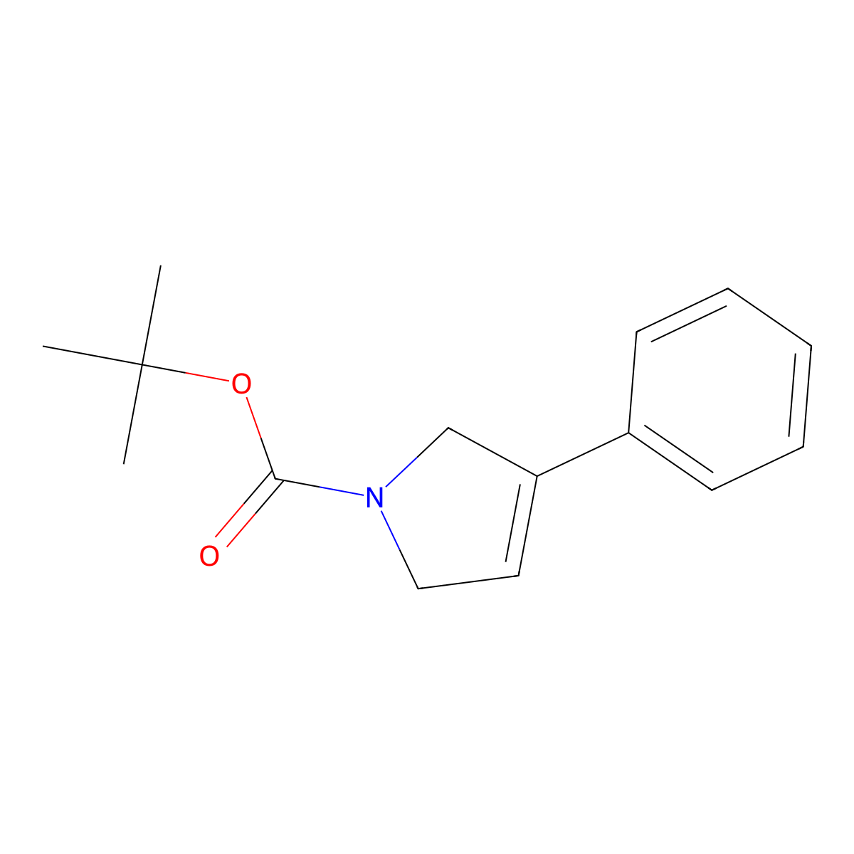 tert-butyl 3-phenyl-2,5-dihydro-1H-pyrrole-1-carboxylate molecular structure, CAS 256950-61-5