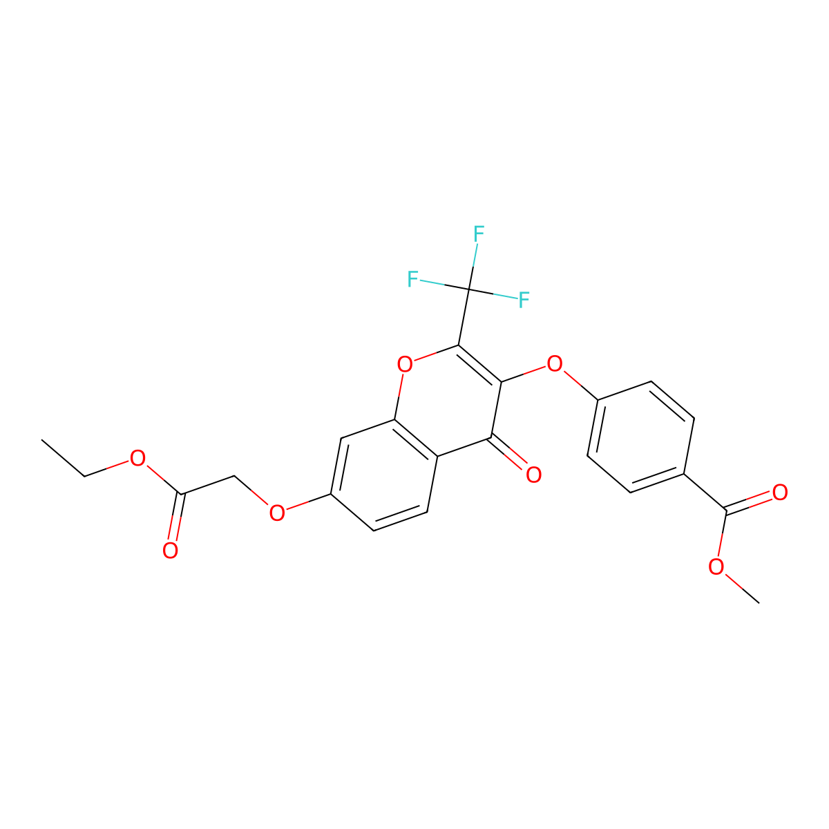 methyl 4-{[7-(2-ethoxy-2-oxoethoxy)-4-oxo-2-(trifluoromethyl)-4H-chromen-3-yl]oxy}benzoate molecular structure, CAS 256954-36-6