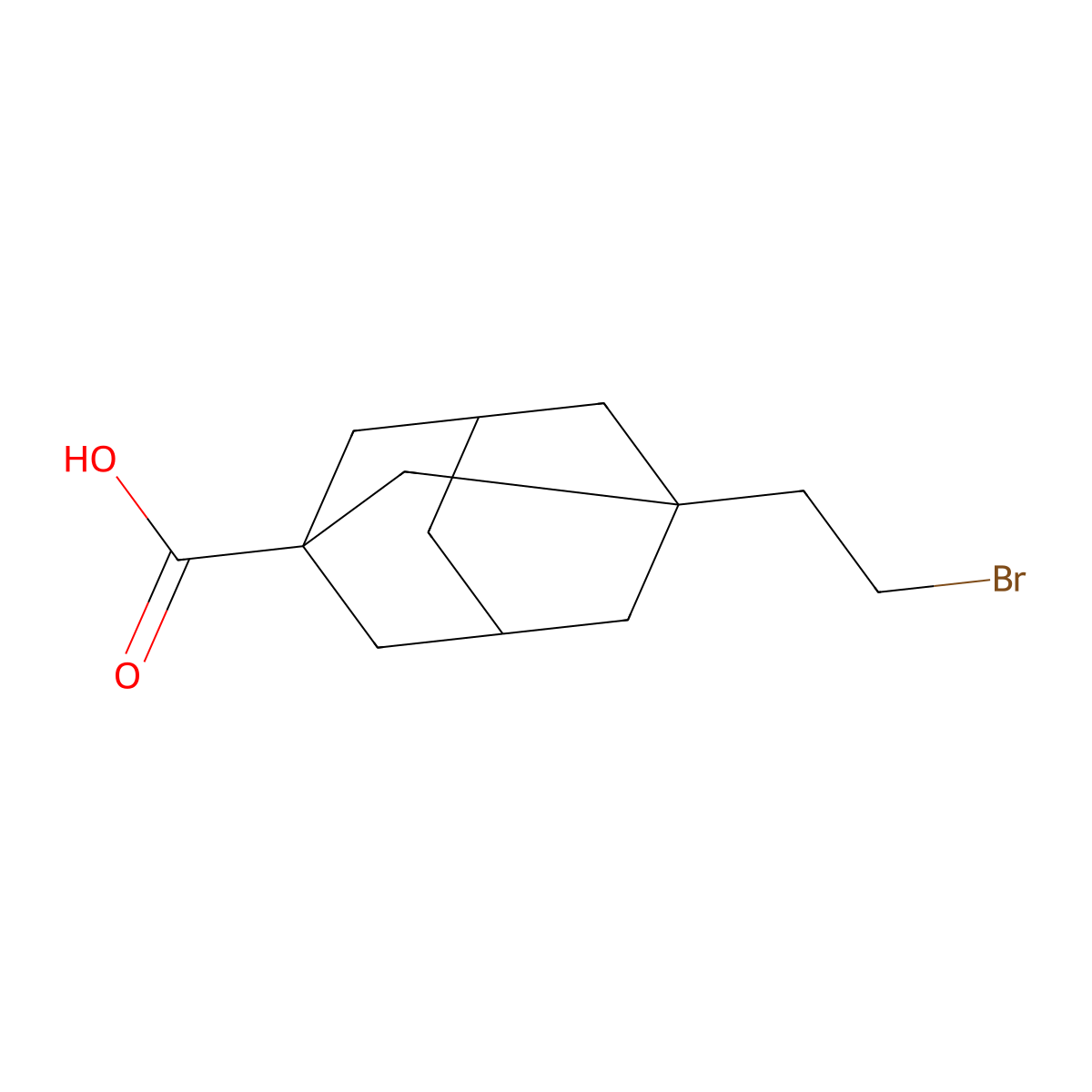 3-(2-Bromoethyl)adamantane-1-carboxylic acid molecular structure, CAS 256954-74-2