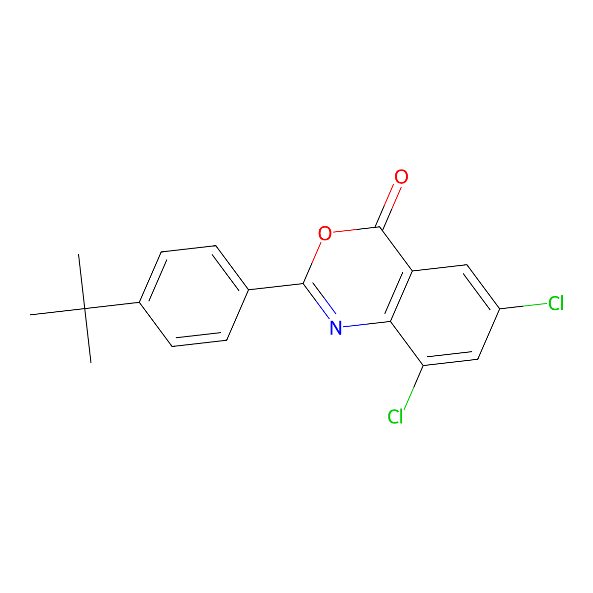 2-(4-Tert-butylphenyl)-6,8-dichloro-3,1-benzoxazin-4-one molecular structure, CAS 256955-20-1