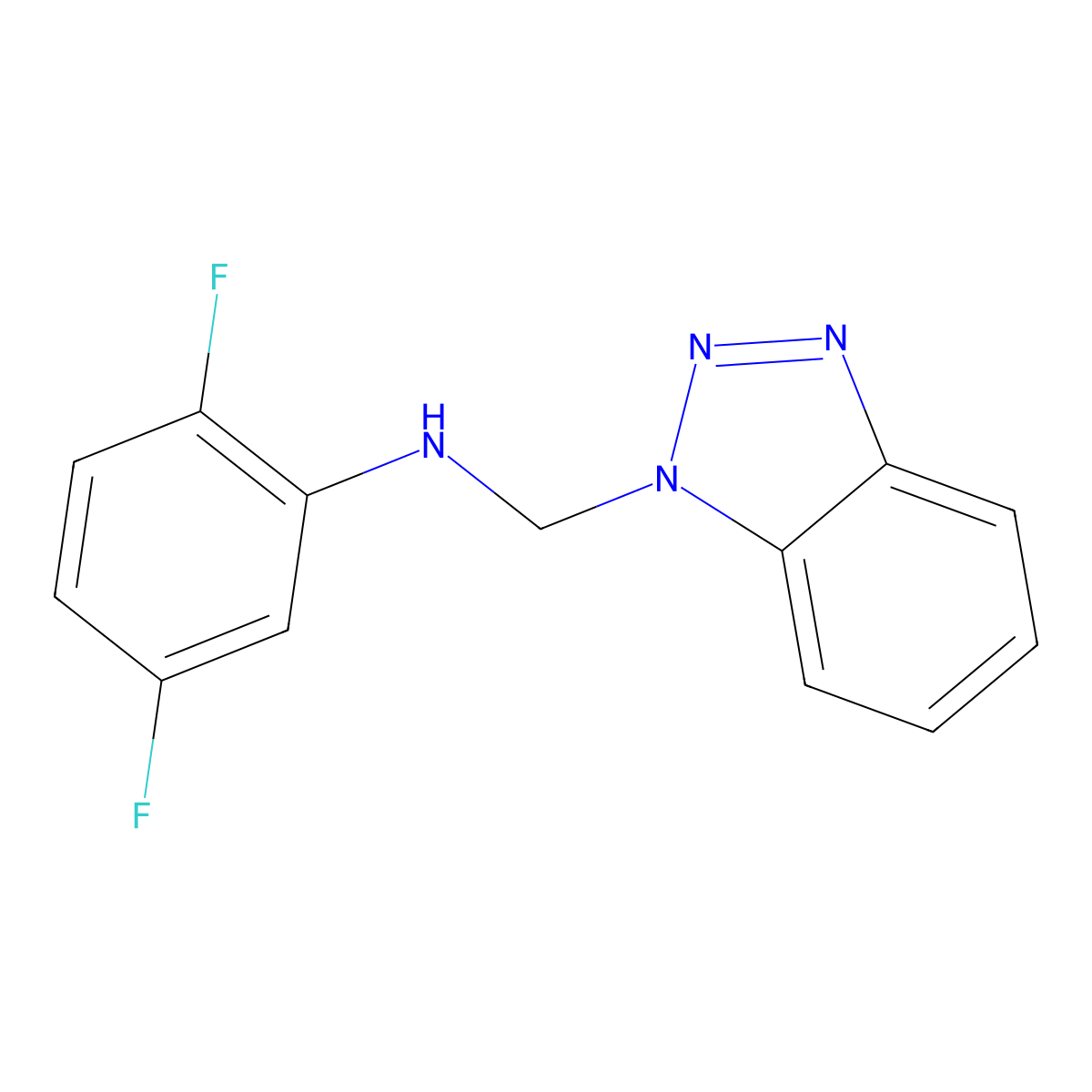 N-(1H-1,2,3-benzotriazol-1-ylmethyl)-2,5-difluoroaniline molecular structure, CAS 256955-21-2