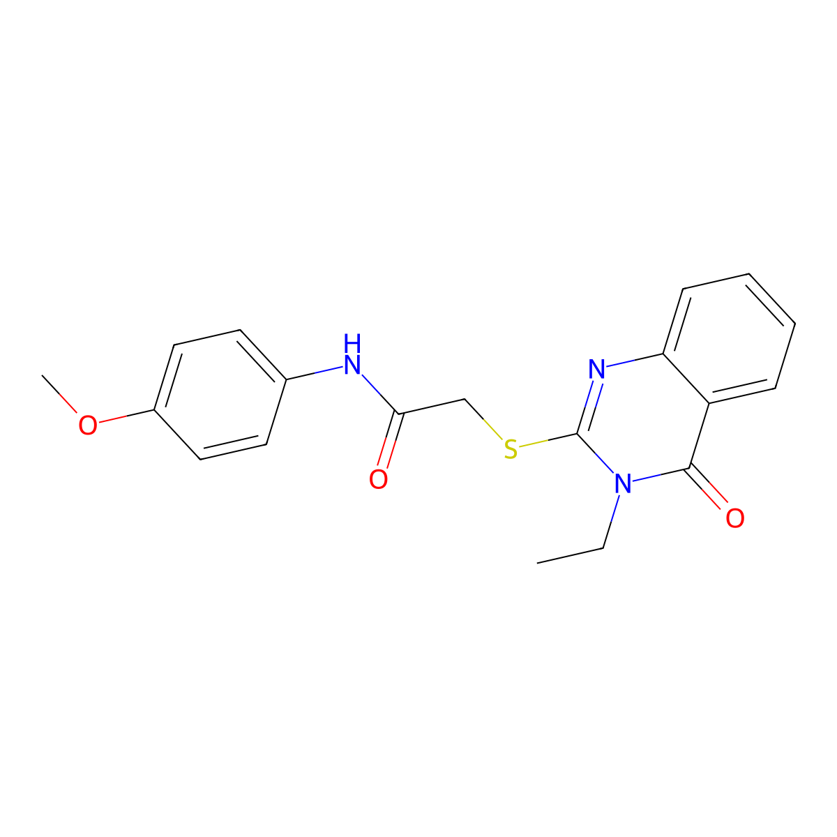 2-[(3-ethyl-4-oxo-3,4-dihydroquinazolin-2-yl)sulfanyl]-N-(4-methoxyphenyl)acetamide molecular structure, CAS 256955-22-3