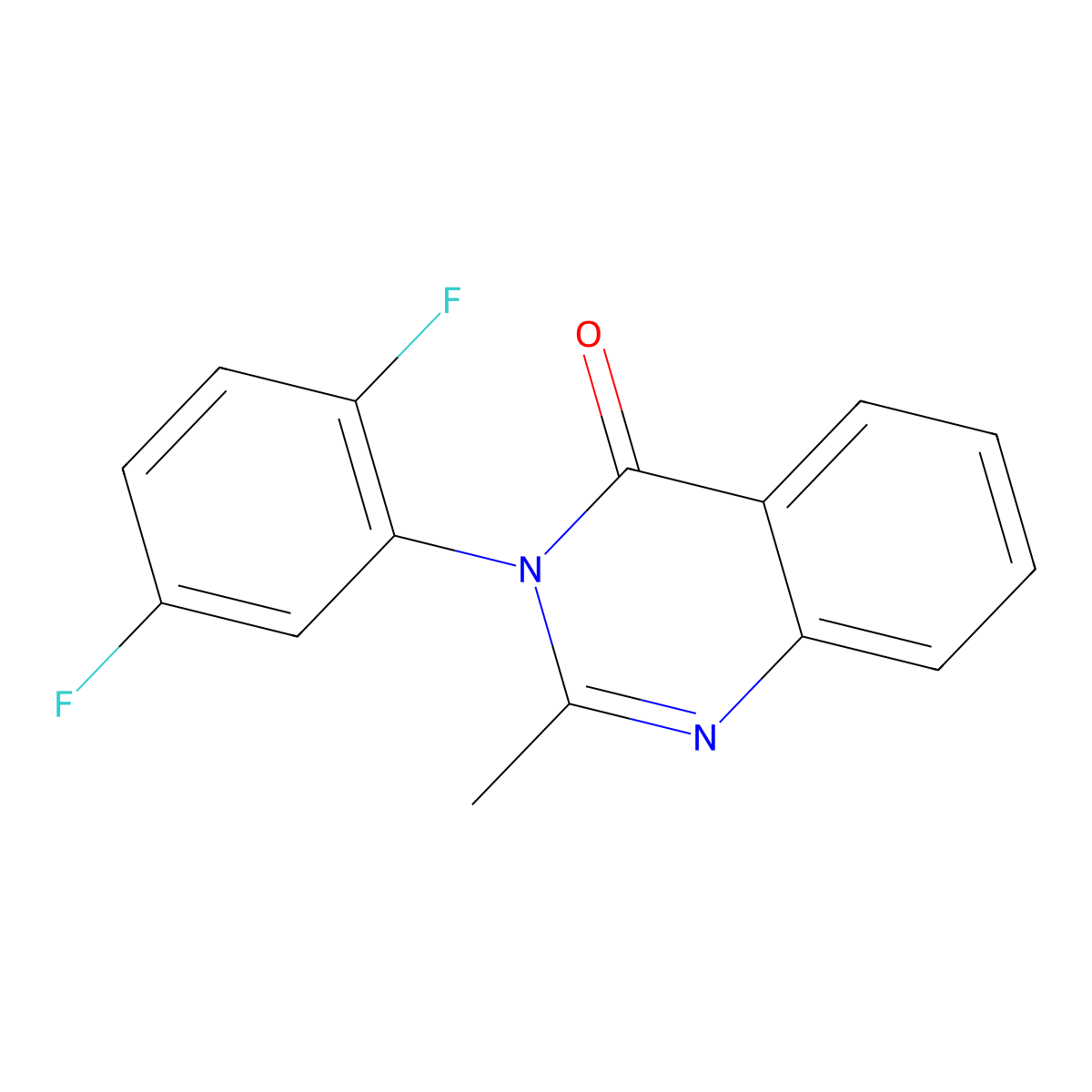 3-(2,5-difluorophenyl)-2-methyl-4(3H)-quinazolinone molecular structure, CAS 256955-23-4