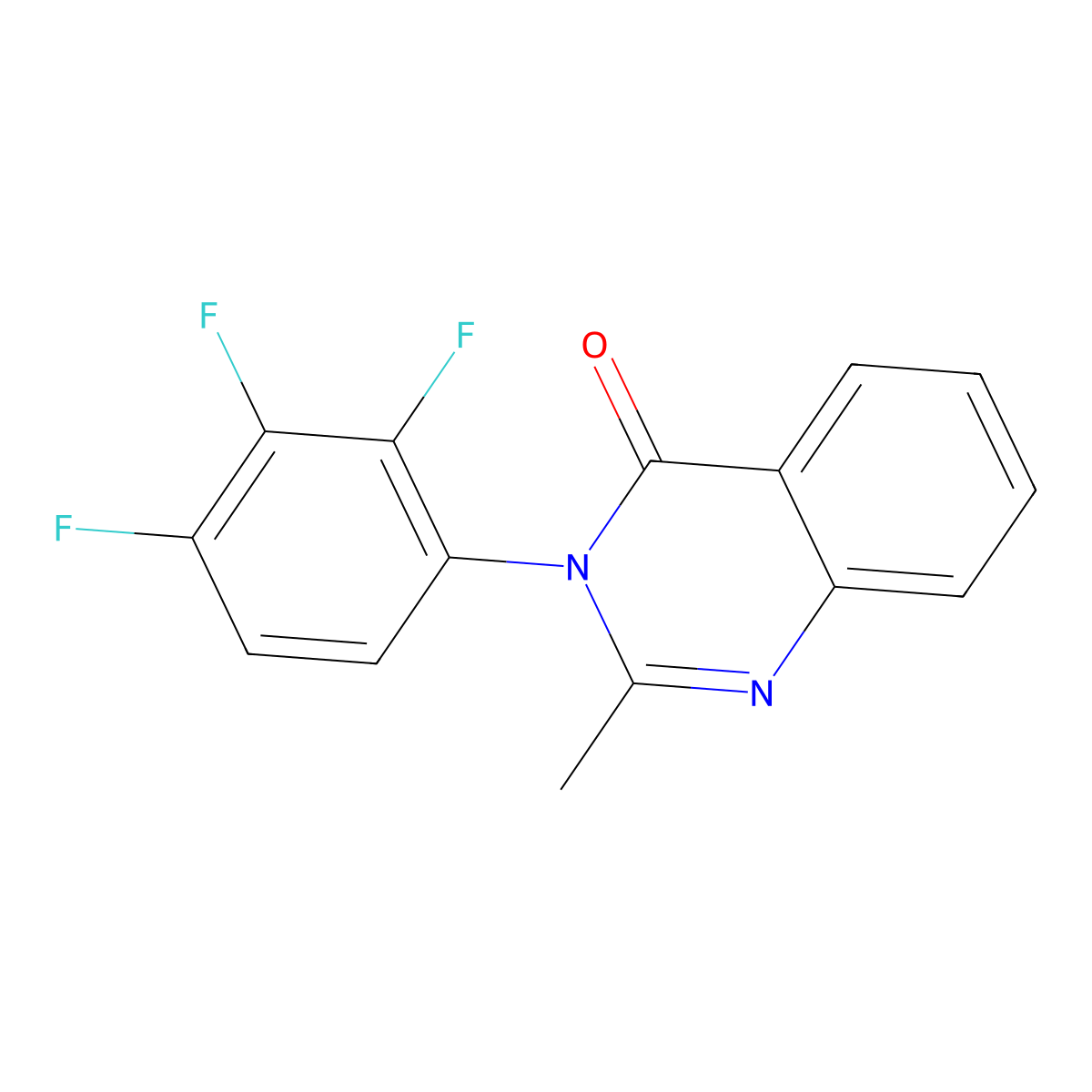 2-methyl-3-(2,3,4-trifluorophenyl)-4(3H)-quinazolinone molecular structure, CAS 256955-26-7