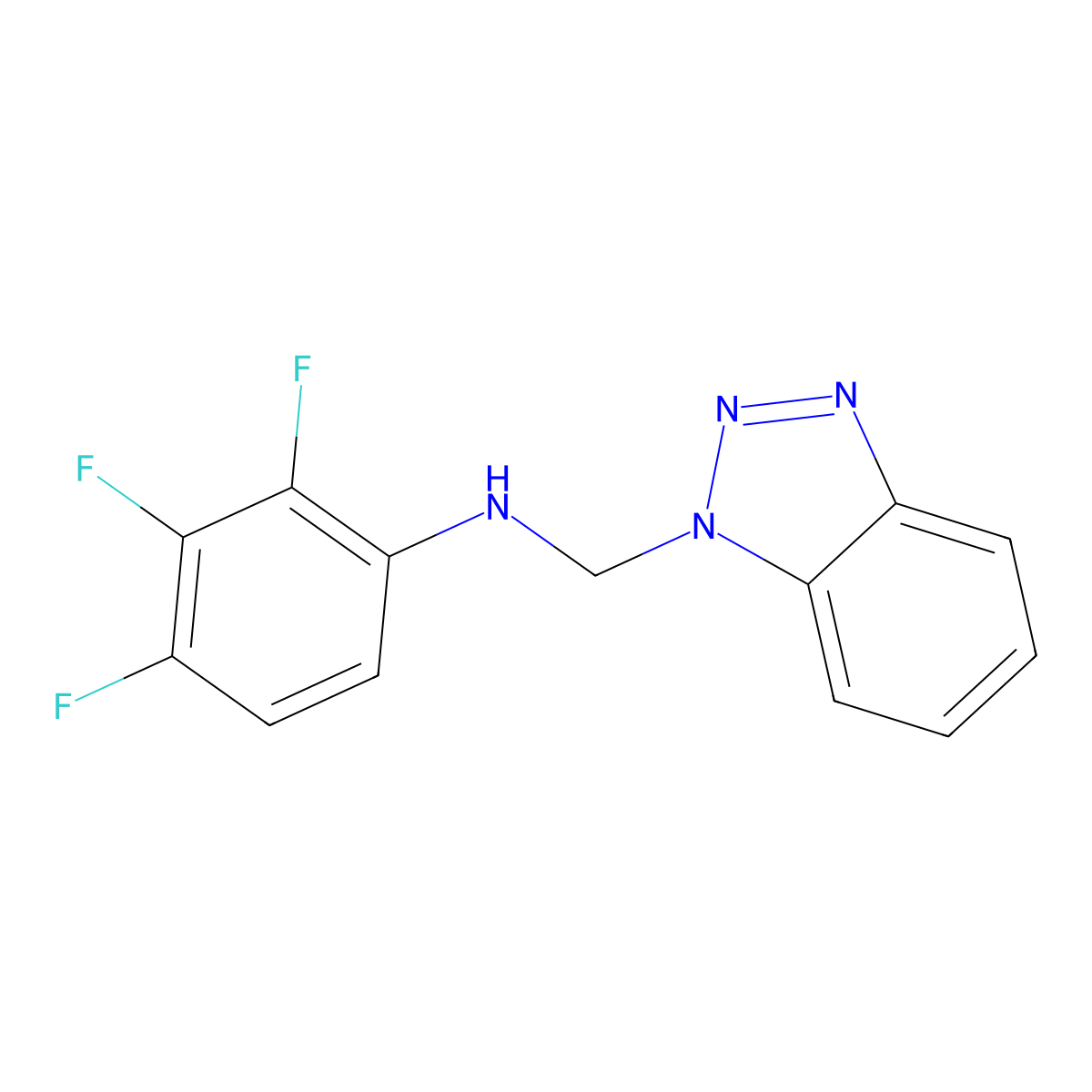 N-(1H-1,2,3-benzotriazol-1-ylmethyl)-2,3,4-trifluoroaniline molecular structure, CAS 256955-28-9
