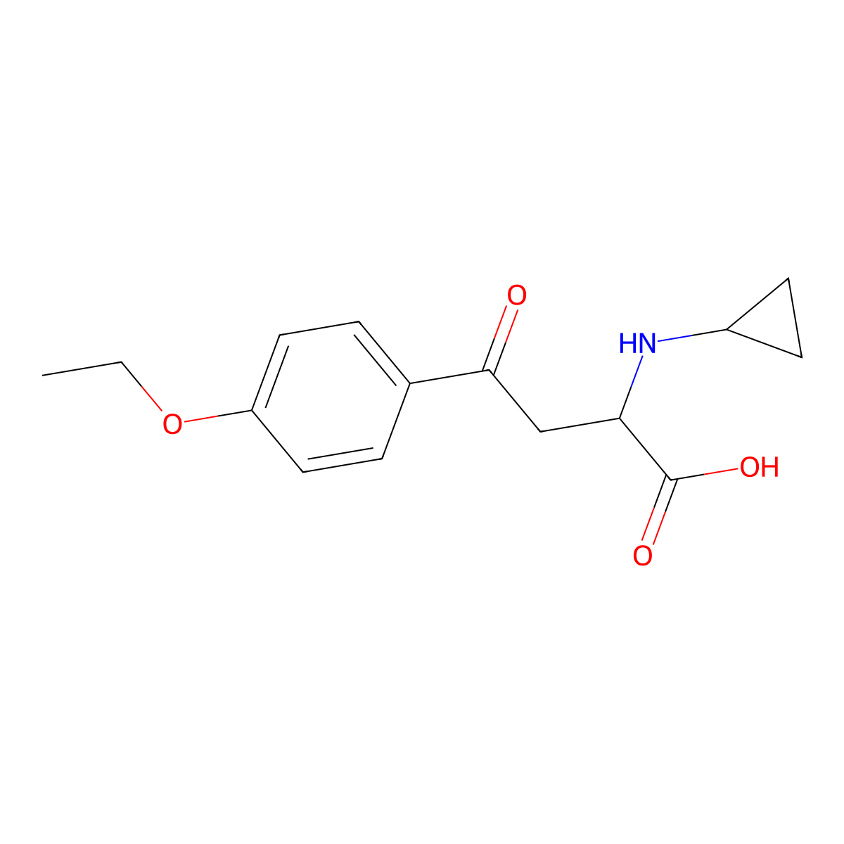 2-(Cyclopropylamino)-4-(4-ethoxyphenyl)-4-oxobutanoic acid molecular structure, CAS 256955-32-5
