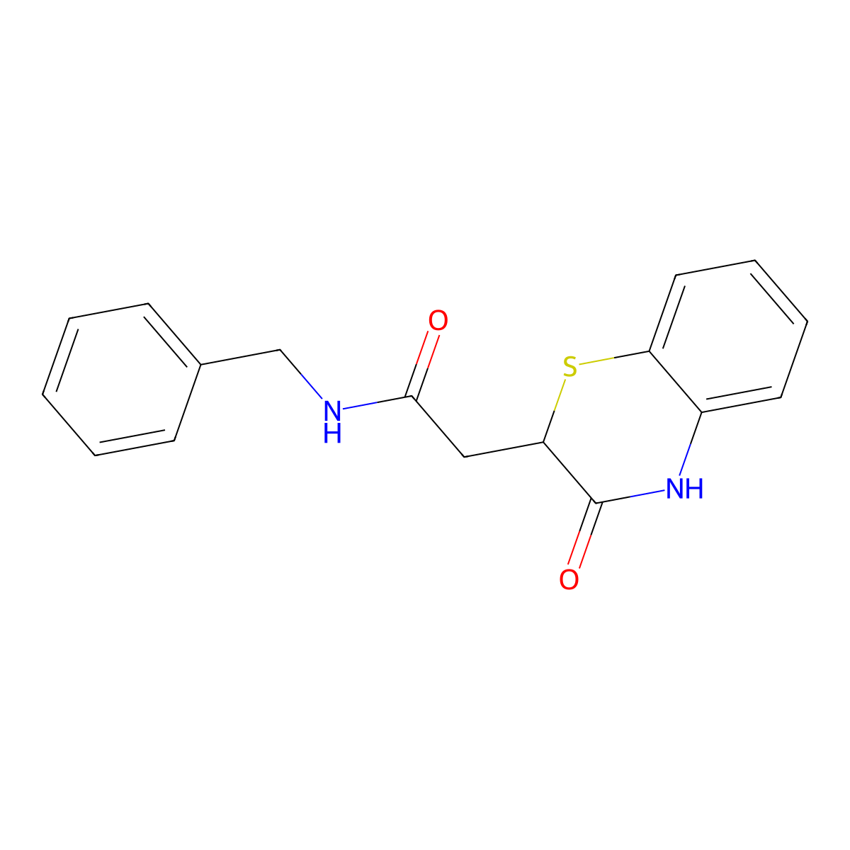 N-benzyl-2-(3-oxo-4H-1,4-benzothiazin-2-yl)acetamide molecular structure, CAS 256955-60-9
