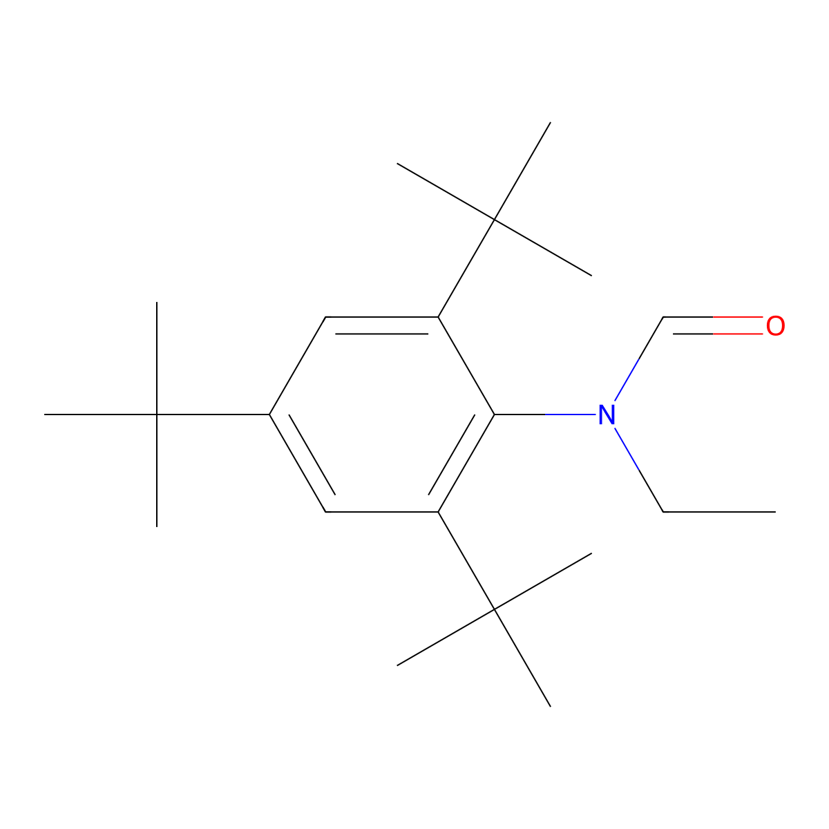 N-ethyl-N-(2,4,6-tri-tert-butylphenyl)formamide molecular structure, CAS 256955-62-1