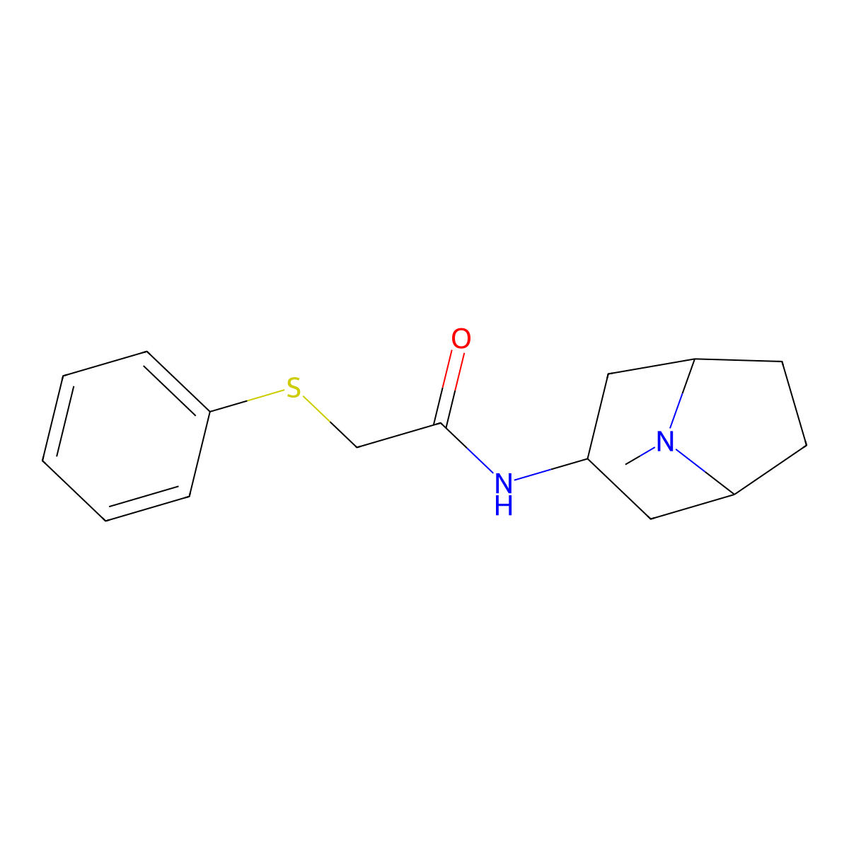 N-(8-Methyl-8-azabicyclo[3.2.1]oct-3-yl)-2-(phenylsulfanyl)acetamide molecular structure, CAS 256955-75-6