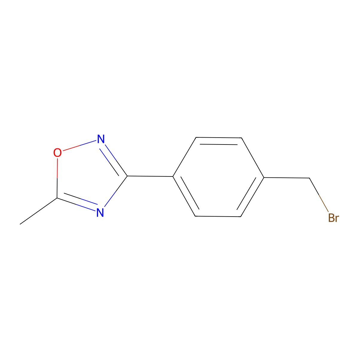 3-(4-(Bromomethyl)phenyl)-5-methyl-1,2,4-oxadiazole molecular structure, CAS 256956-42-0