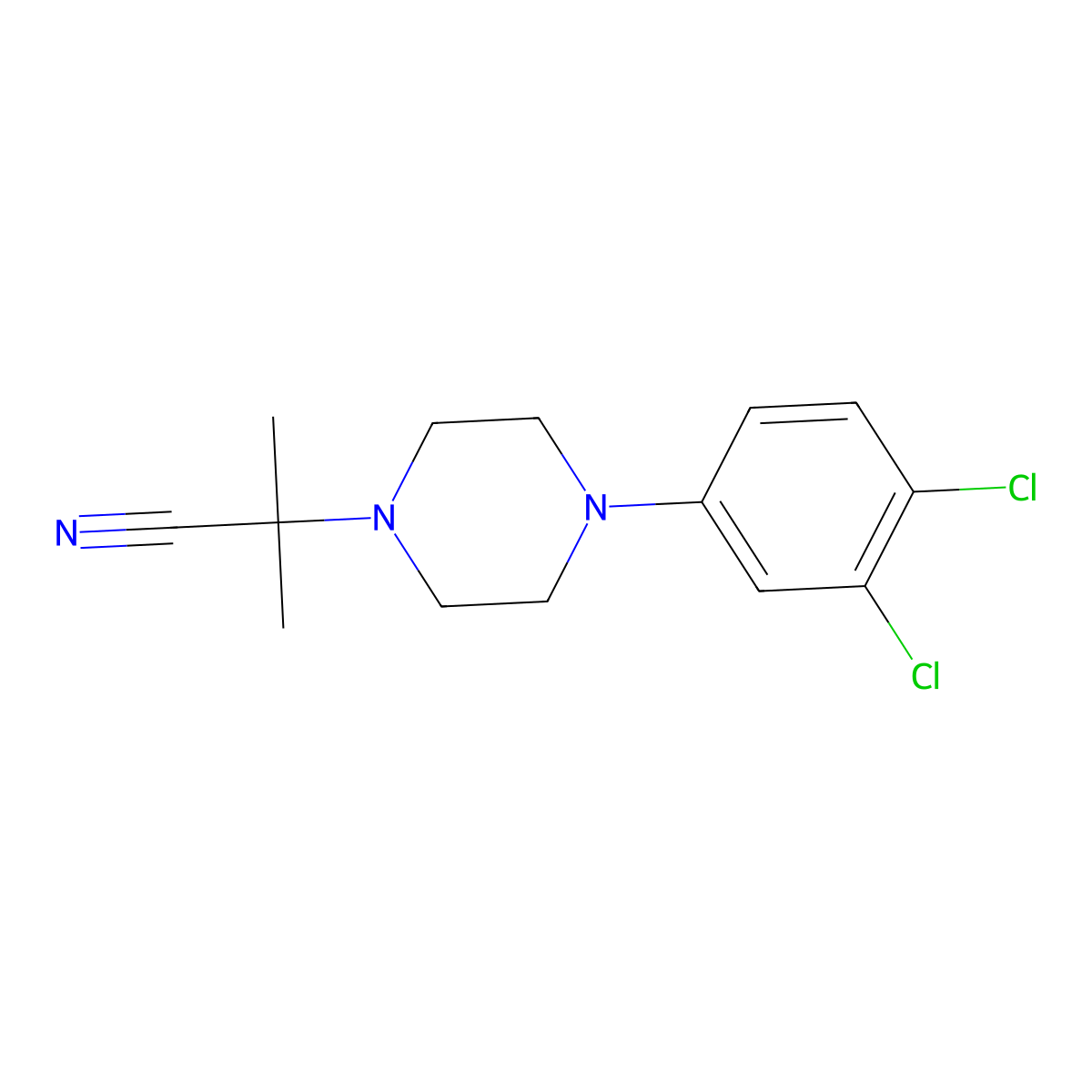 2-[4-(3,4-Dichlorophenyl)piperazin-1-yl]-2-methylpropanenitrile molecular structure, CAS 256958-78-8