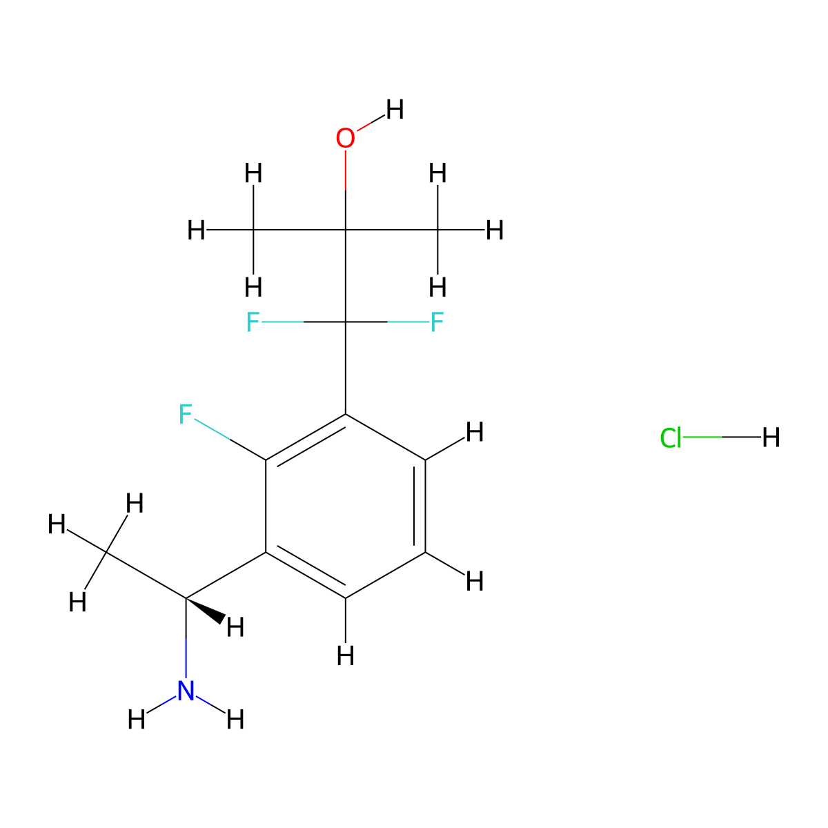 (R)-1-(3-(1-Aminoethyl)-2-fluorophenyl)-1,1-difluoro-2-methylpropan-2-ol hydrochloride molecular structure, CAS 2569698-46-8