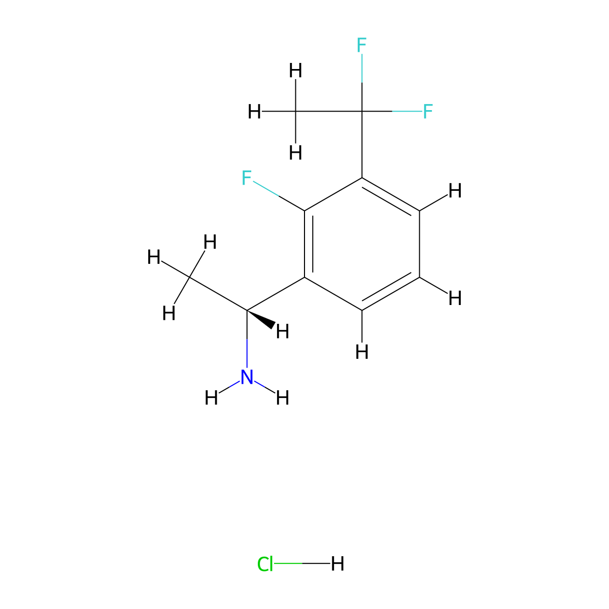 (R)-1-(3-(1,1-Difluoroethyl)-2-fluorophenyl)ethan-1-amine hydrochloride molecular structure, CAS 2569698-49-1