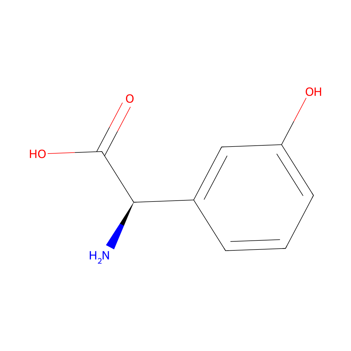(R)-4-Hydroxyphenylglycine molecular structure, CAS 25698-27-5