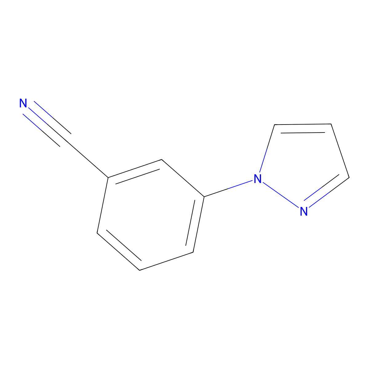 3-(1H-Pyrazol-1-yl)benzonitrile molecular structure, CAS 25699-82-5