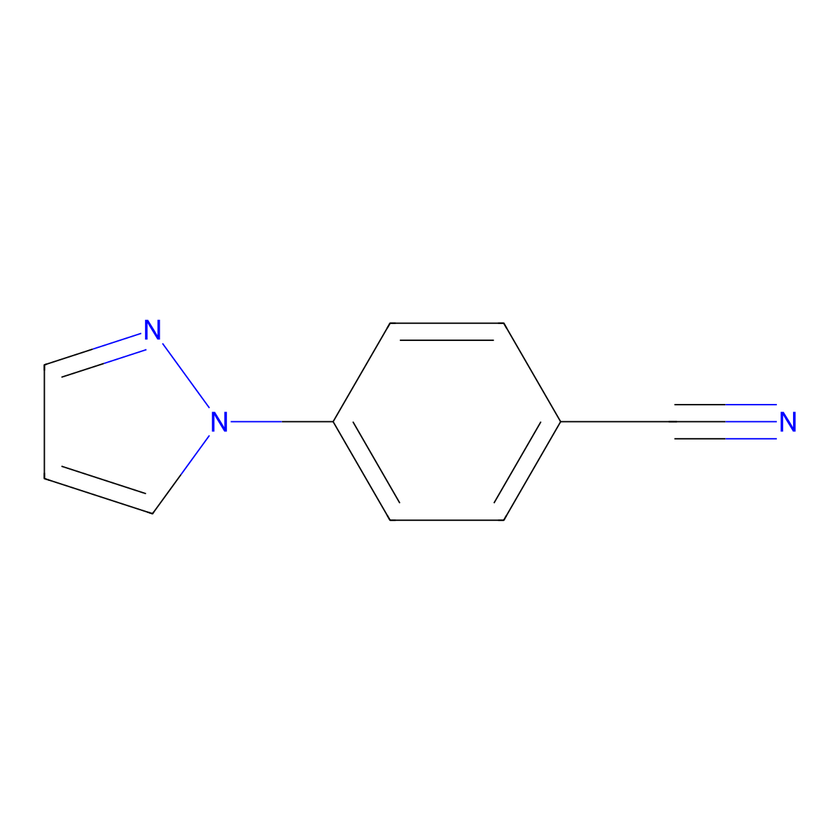 4-(1-Pyrazolyl)benzonitrile molecular structure, CAS 25699-83-6