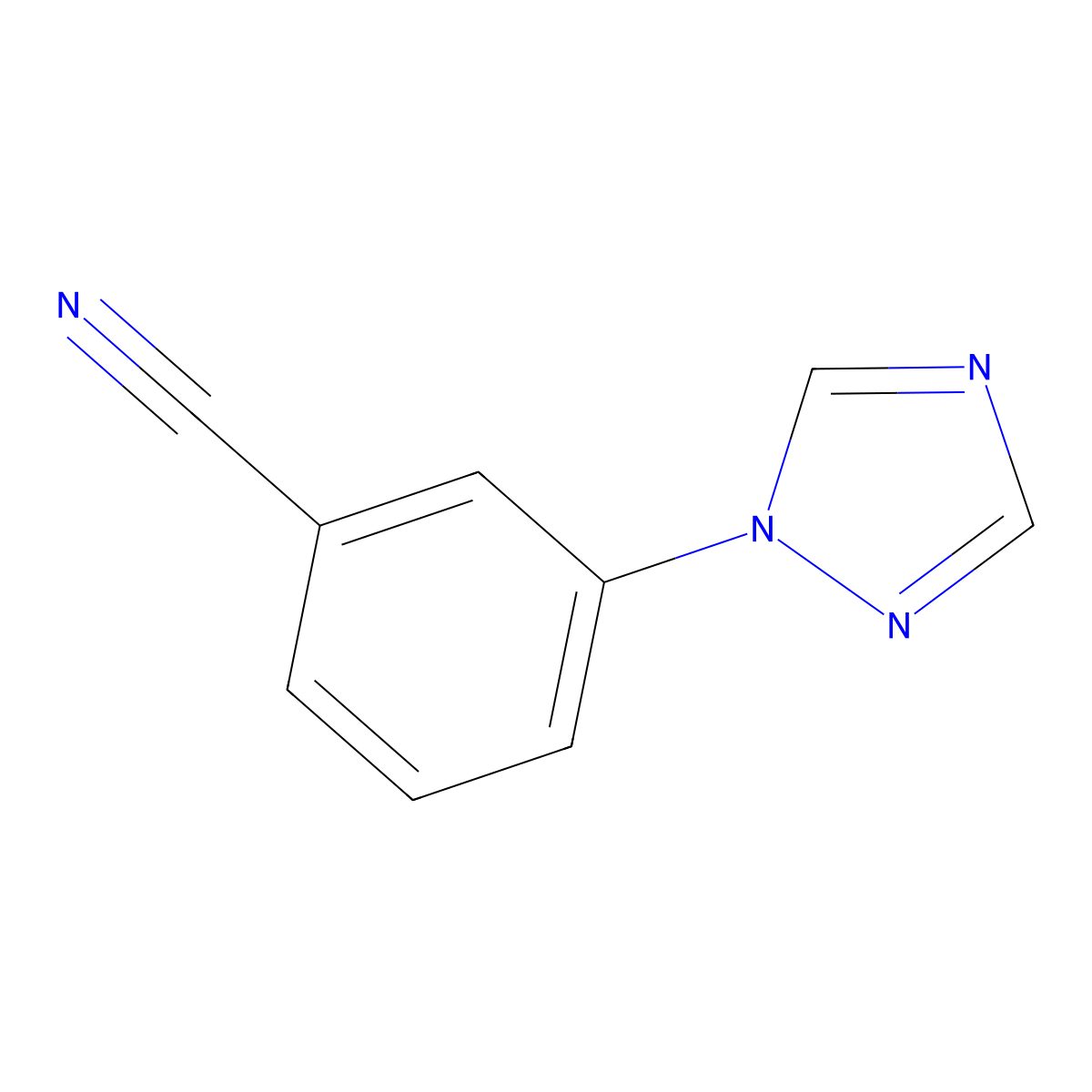 3-(1H-1,2,4-triazol-1-yl)benzonitrile molecular structure, CAS 25699-88-1