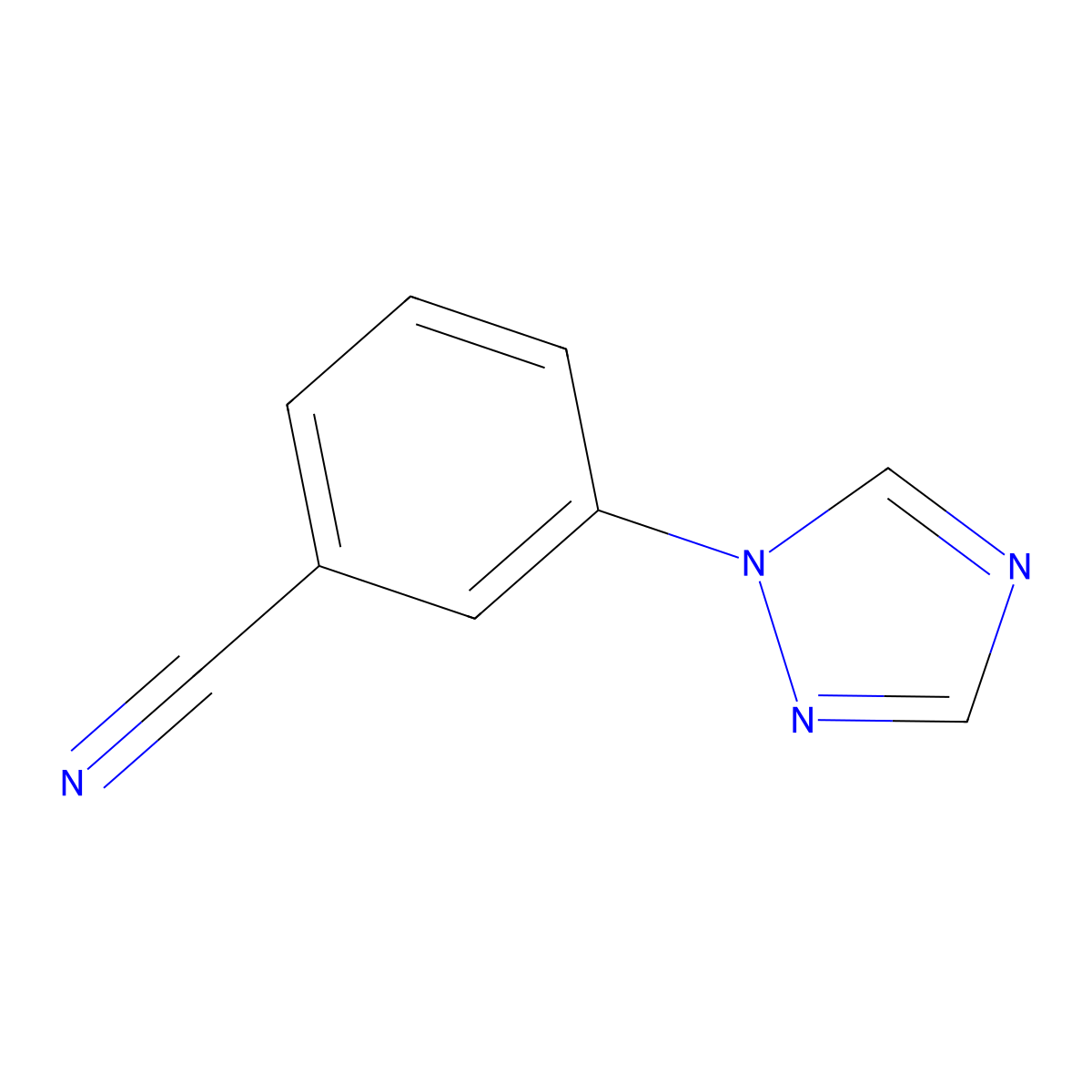 3-(1H-1,2,4-triazol-1-yl)benzonitrile molecular structure, CAS 25699-88-1