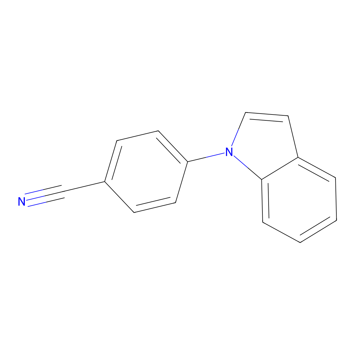 4-(1H-Indol-1-YL)benzonitrile molecular structure, CAS 25699-92-7