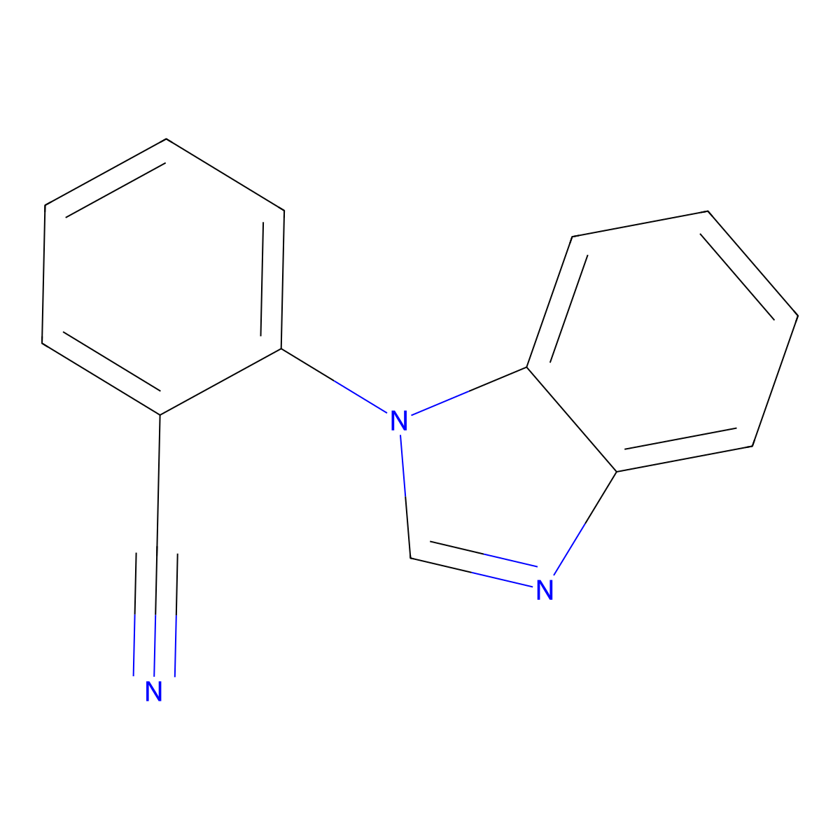 2-(Benzimidazol-1-yl)benzonitrile molecular structure, CAS 25699-93-8