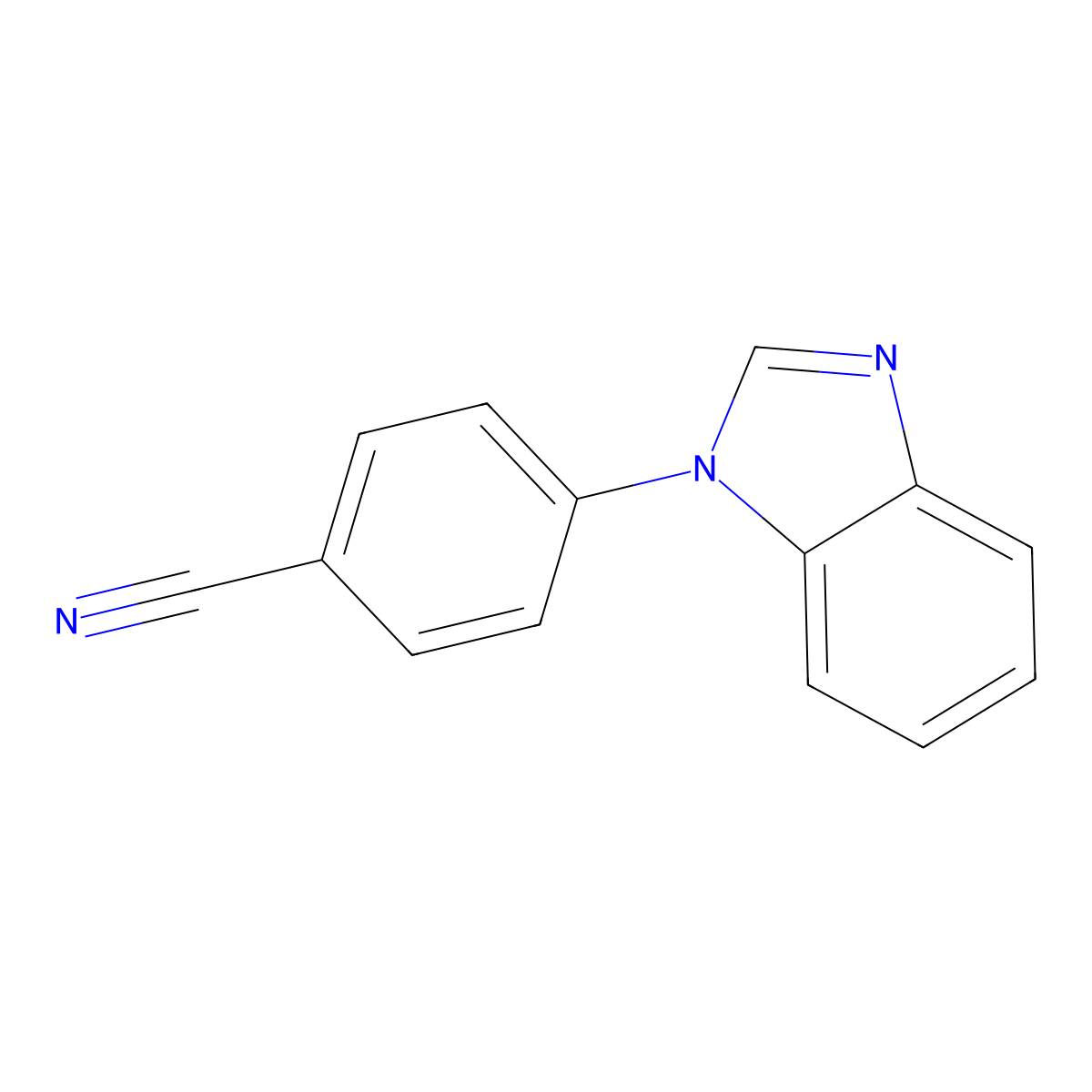 4-(1H-1,3-benzodiazol-1-yl)benzonitrile molecular structure, CAS 25699-95-0