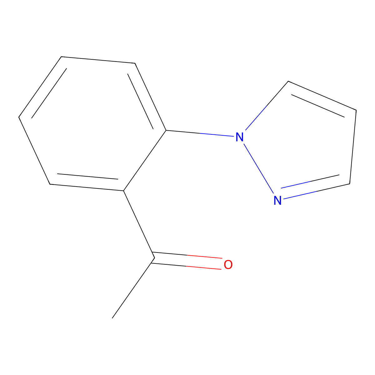 1-(2-(1H-Pyrazol-1-yl)phenyl)ethanone molecular structure, CAS 25699-96-1