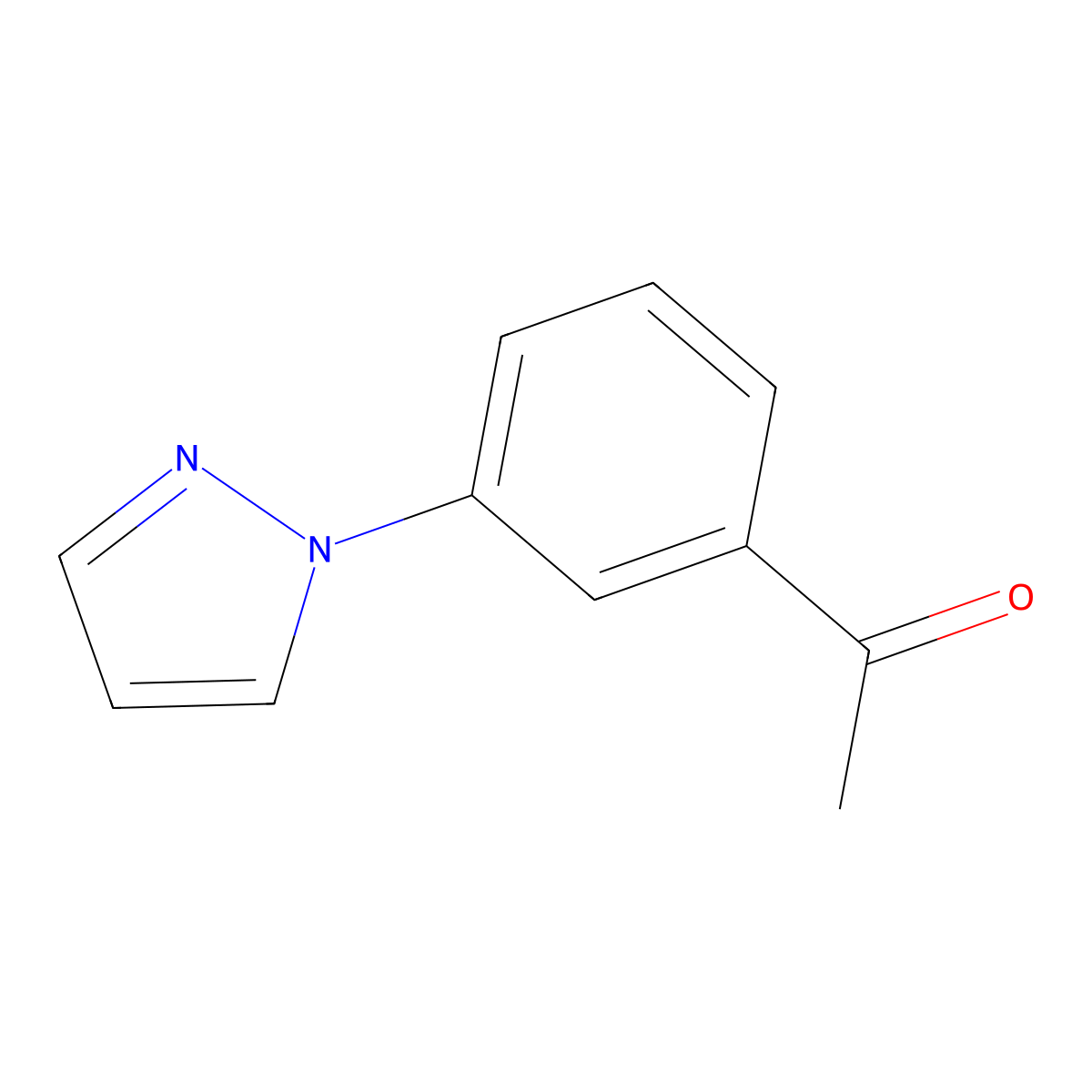1-[3-(1H-Pyrazol-1-yl)phenyl]ethan-1-one molecular structure, CAS 25699-97-2