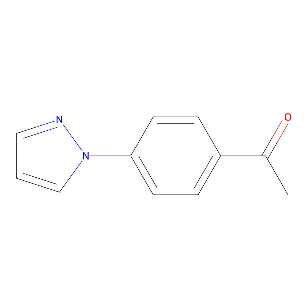 1-[4-(1H-pyrazol-1-yl)phenyl]ethan-1-one molecular structure, CAS 25699-98-3
