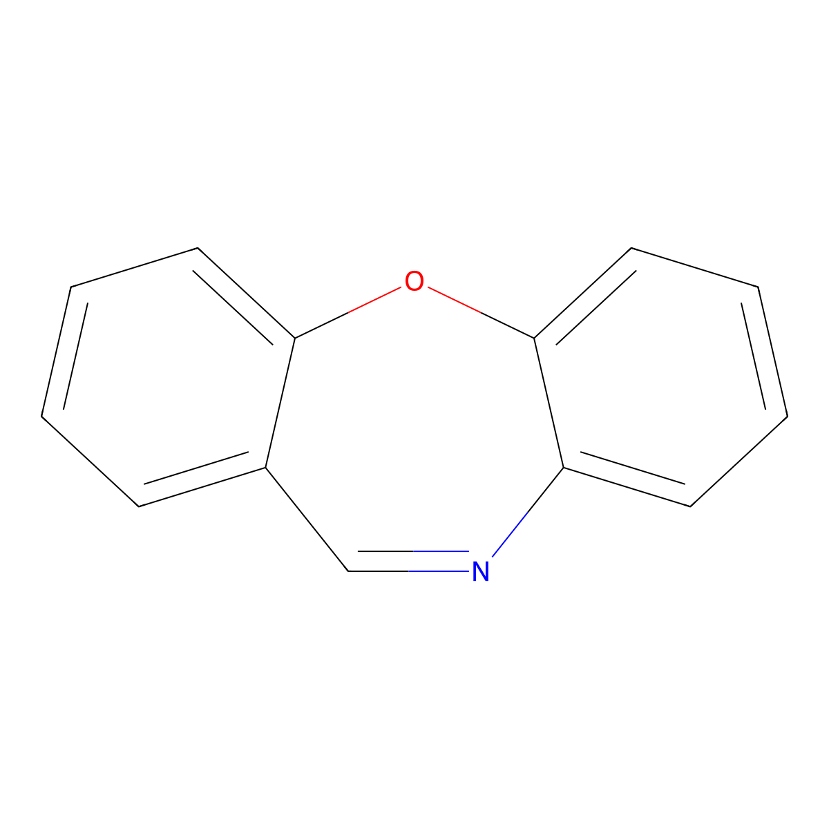 Dibenz(B,F)(1,4)Oxazepine molecular structure, CAS 257-07-8